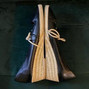 Vintage Deadstock Square Toe Leather Mary Jane Bow Flats 🎀